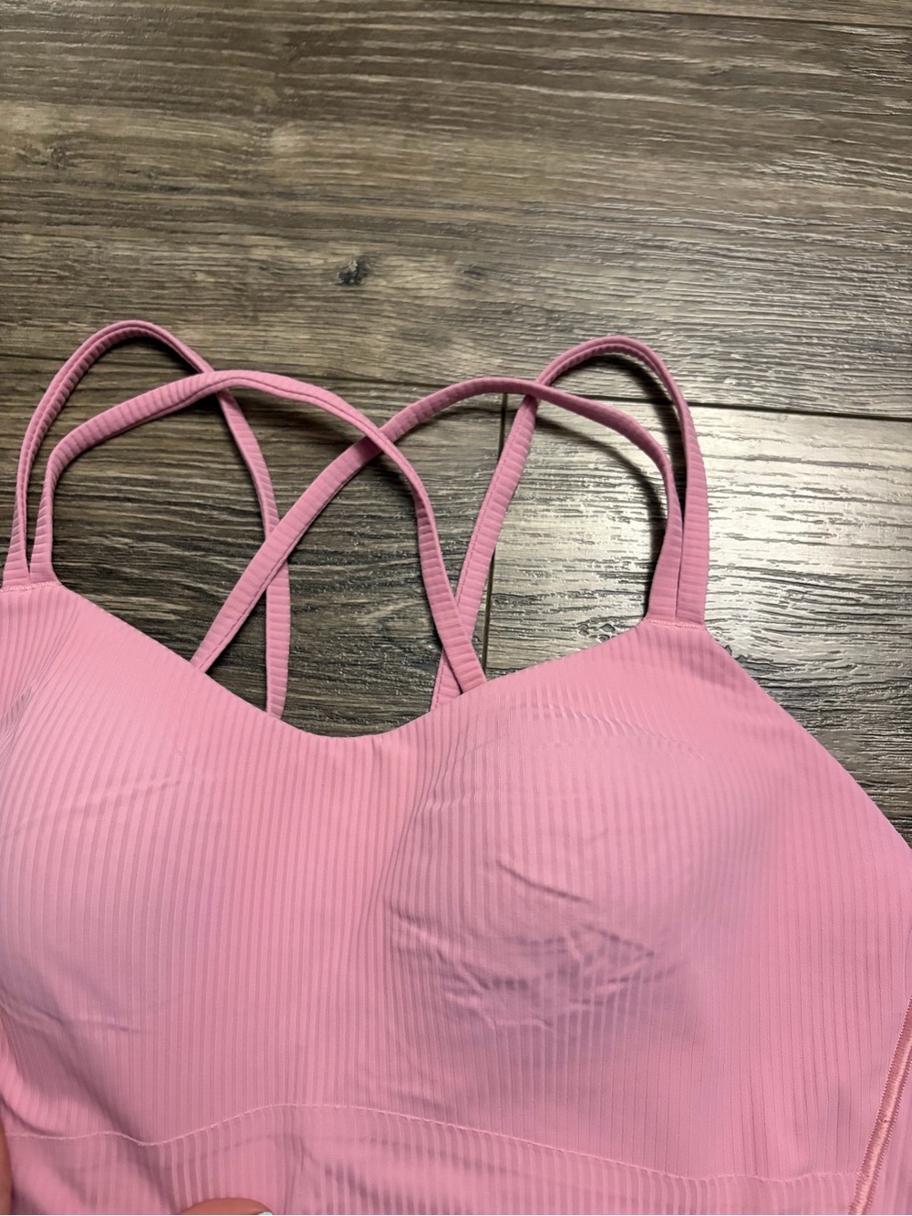 NWOT Lululemon Like a Cloud Ribbed Longline Bra *B/C Cup (Pink Tide) Size 10 - Picture 3 of 7